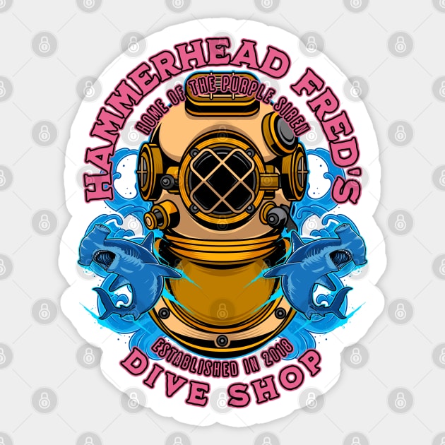 Typhoon Lagoon Hammerhead Fred's Dive Shop Bar Sticker by Joaddo